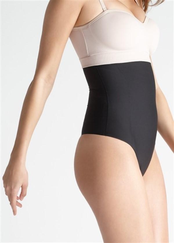 NWOT Yummie Tummie M/L HIDDEN CURVES YT2-338 HIGH-WAIST THONG Black 97865