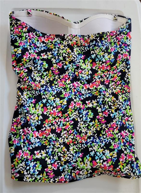 NWOT Anne Cole XS Twist Front Shirred Bandeau Tankini Top 97898