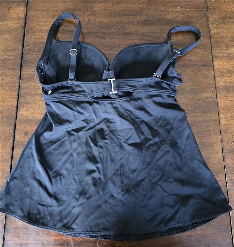 NWT Soma 34C Criss-Cross Padded Tankini Top Swimsuit Black #97900
