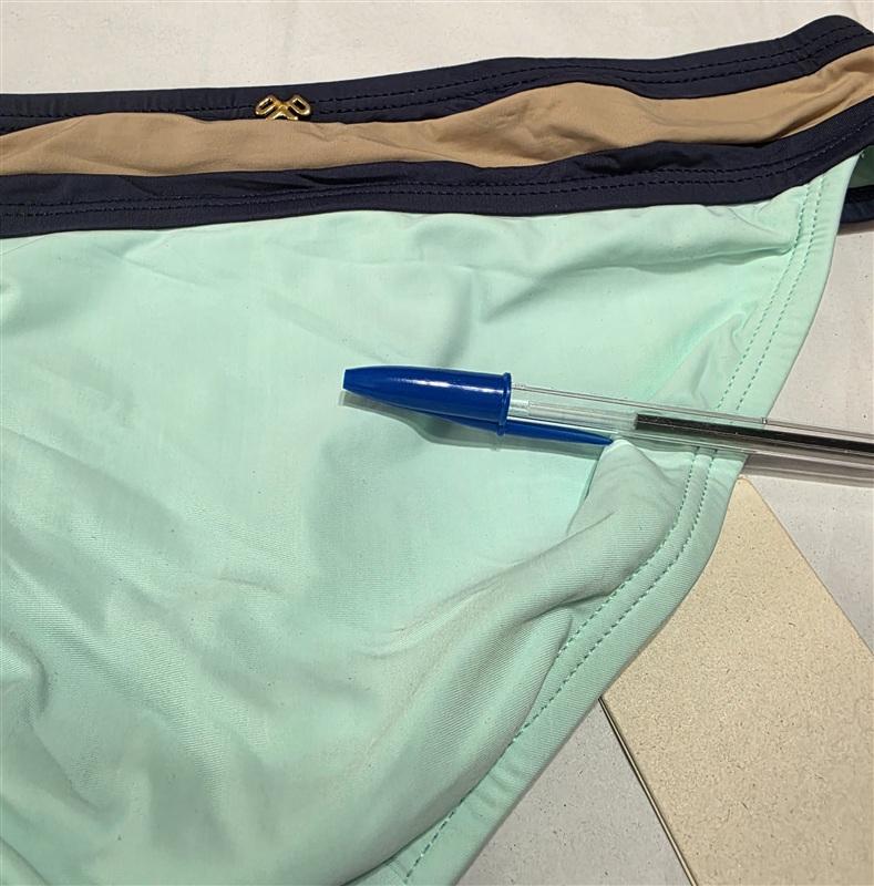 NWT Pilyq Navy Colorblock M Banded Cheeky Bikini Swim Bottoms #97989