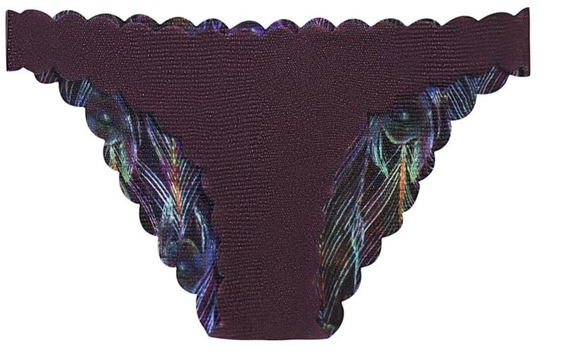 NWT Pilyq Plume S Reversible Peacock Print Bikini Swim Bottoms #97996