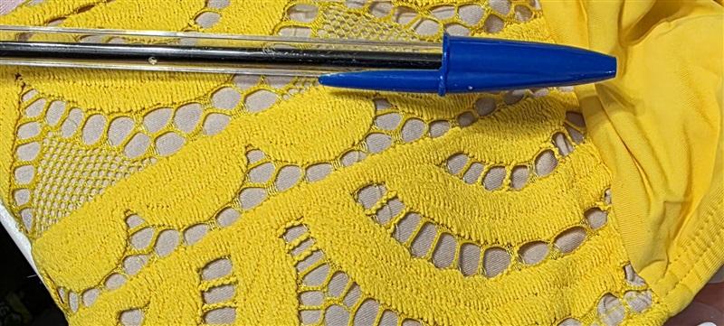 NWT Pilyq Marigold S Yellow Lace Halter Bandeau Bikini Swim Top #98099