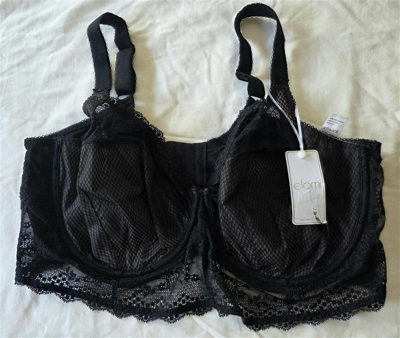 NWT Elomi 34J USA Morgan Side Support Bra El4381 Black 98143