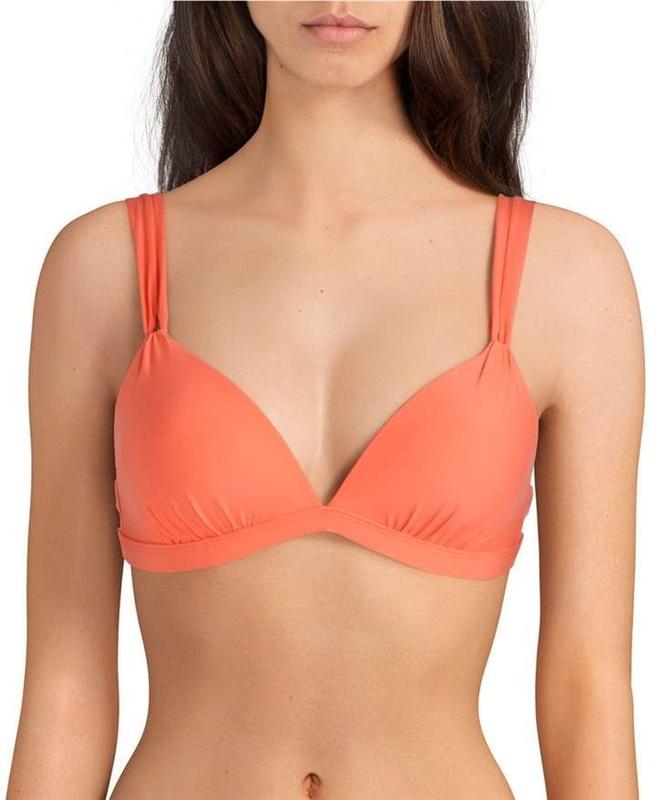 NWT Antonio Melani Dragon Fruit M Coral Halter Triangle Bikini Swim Top #98325