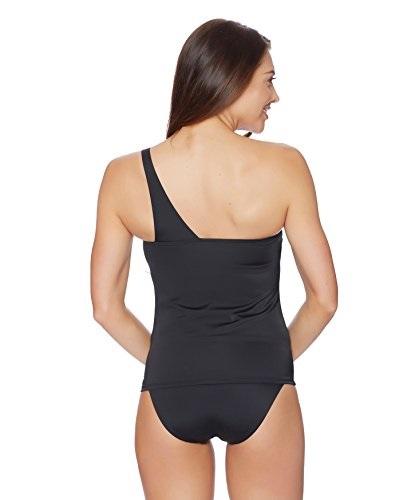 NWT Nautica XS One Shoulder Soho Solids Tankini NA40247 Black 98357