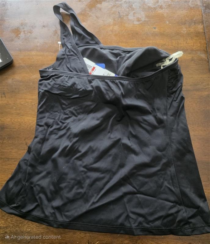 NWT Nautica XS One Shoulder Soho Solids Tankini NA40247 Black 98357