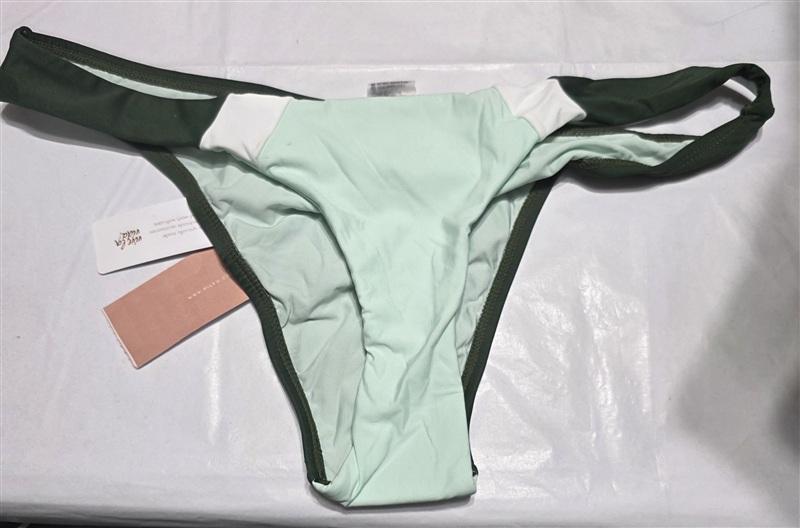 NWT Pilyq Azura Color Block L Cheeky Ruched Bikini Swim Bottom #98358
