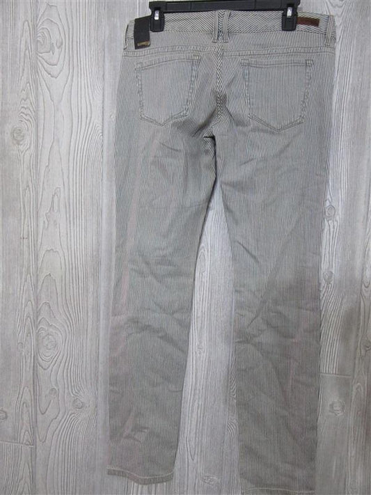 NWT Express 6 Zelda Skinny Jeans Cream Blue Striped 98374