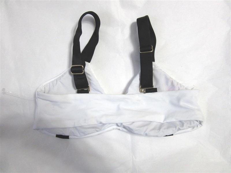 NWOTD PIlyq Water Lily Colorblock S White Halter Bikini Swim Top #98468