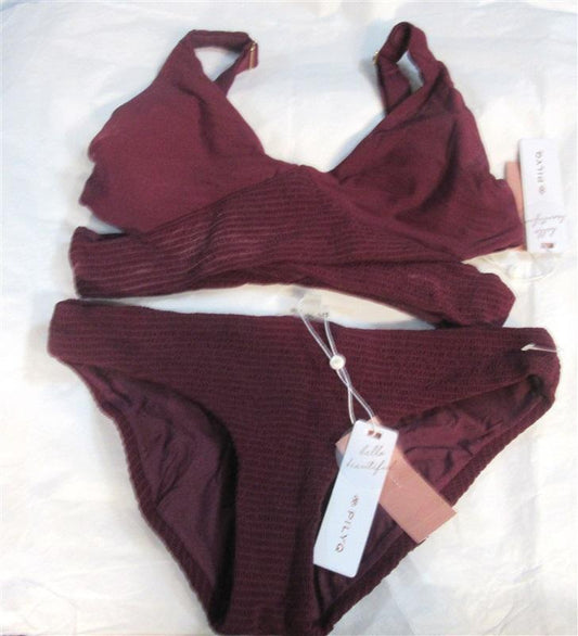 NWT Pilyq M Vino Tri Mix Up Smocked Full Bikini Swim Set 98490