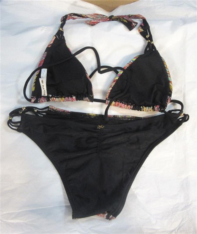 NWOT Pilyq Ikat Diamond Gold Braided String Bikini S Top & Bottoms 98498