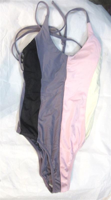 NWOT Pilyq S Multi Color Block Farrah 1 PC Purple Swimsuit 98515