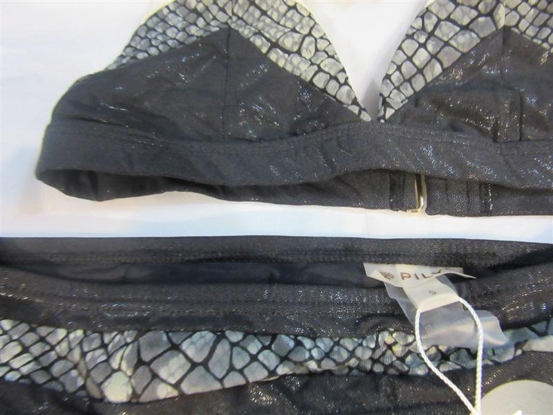 NWT Pilyq S Boa Color Block Triangle Top Bikini Swim Bottoms #98520