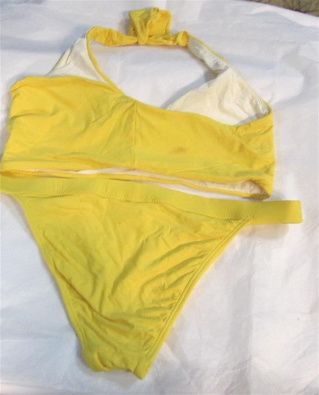 NWOT Pilyq S Marigold 1 Shoulder Top Bikini Swim Bottoms #98523