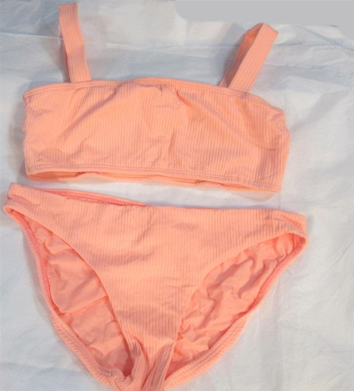 NWT Pilyq S Strappy Riviera Top & Bottom Swimsuit Neon Orange 98529