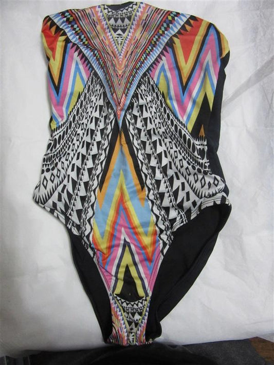 NWOT PilyQ XS Ikat Bandeau 1PC Swimsuit 98533