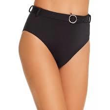 NWT Aqua Swim L Belted High-Waist Bikini Swim Bottom 98575