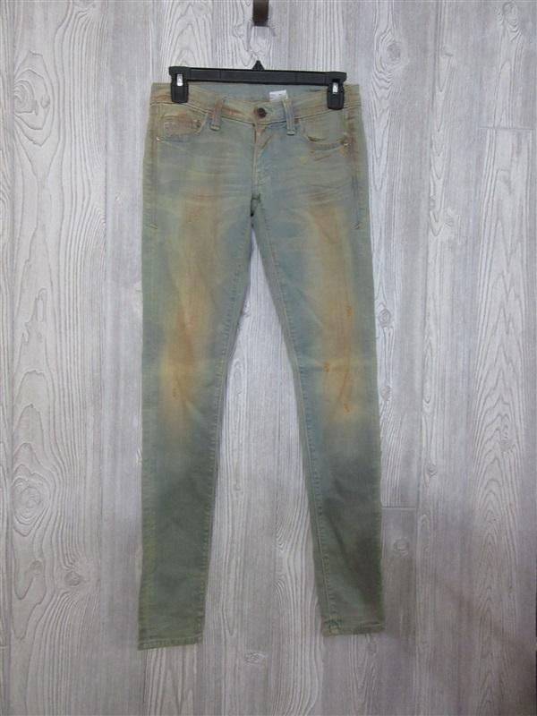 NWOT J. Crew 27X31.5 Distressed Skinny Light Wash Low Rise Sample Jeans 98580