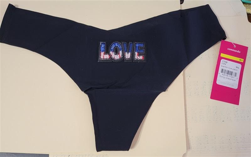 NWT Commando Bikini Thong Sparkle Love Patch 98607