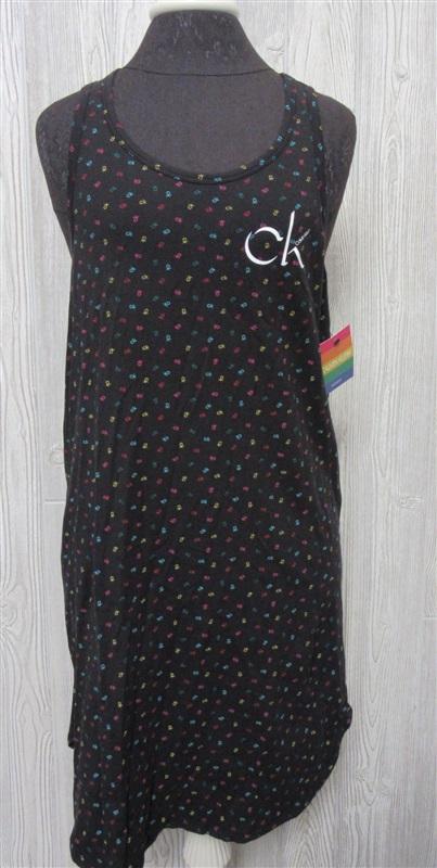 New Calvin Klein MD Rainbow Logo Cotton Nightgown T Back 98609