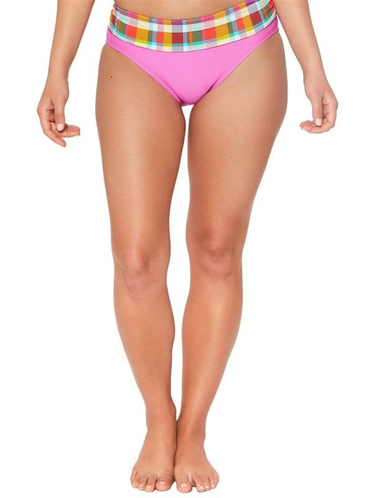 NWOT Into The Bleu 14 Plaid Banded Bikini Swimsuit Bottom 98613