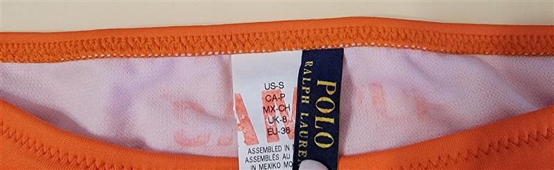 NWT Ralph Lauren XS Orange Black tab Bikini Swim Bottom #98675