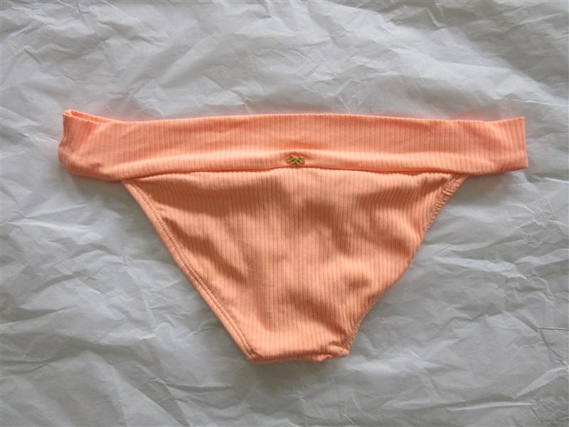 NWOT Pilyq S Papaya Orange Tabbed Cheeky Bikini Swim Bottoms #98734