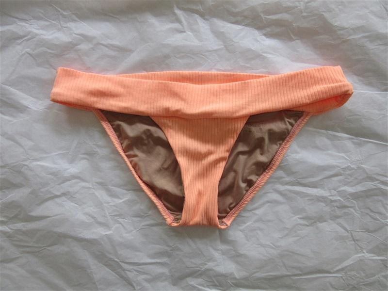NWOT Pilyq S Papaya Orange Tabbed Cheeky Bikini Swim Bottoms #98734
