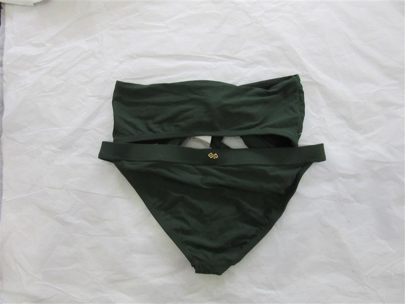 Sample Pilyq S Forest Green Bandeau Top Bikini & Cheeky Swim Bottoms #98741