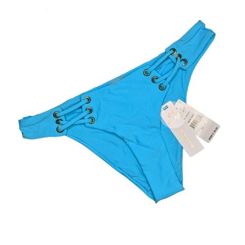 NWT Pilyq Marine M Blue Solid Lace Up Strappy Bikini Swim Bottom #98757