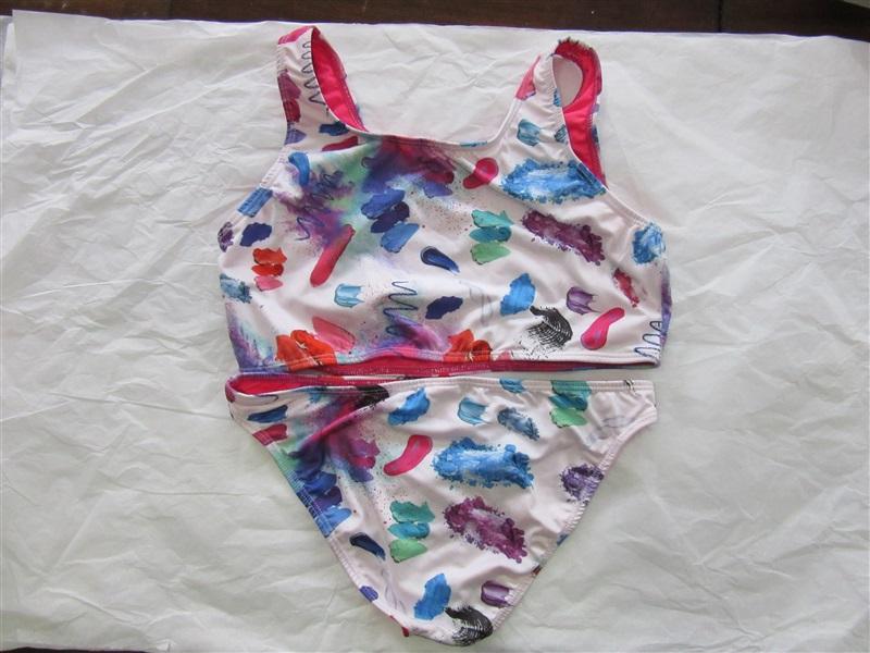 Sample PIlyq 16 Girls Paint Spots Rainbow Bikini Top & Bottom 98822