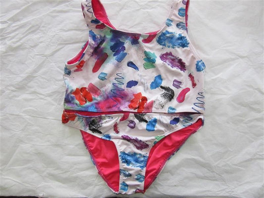 Sample PIlyq 16 Girls Paint Spots Rainbow Bikini Top & Bottom 98822