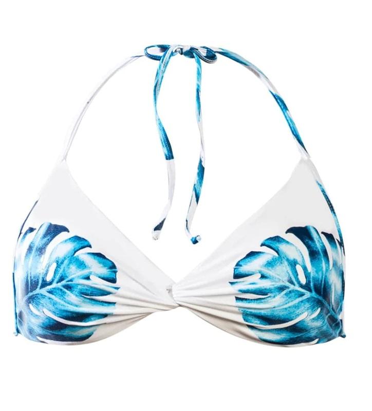 NWT Pilyq Wailea S Palm Kai Twist Front Halter Bikini Swim Top #98850