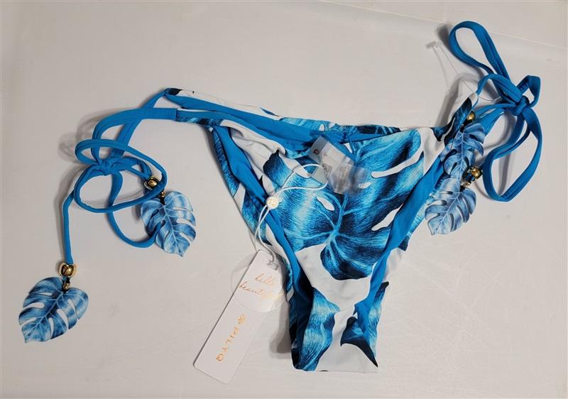 NWT Pilyq Wailea M Palm Side-Tie Cheeky Bikini Swim Bottom Reversible #98876