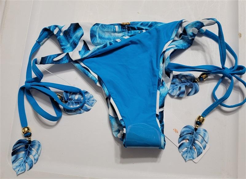NWT Pilyq Wailea M Palm Side-Tie Cheeky Bikini Swim Bottom Reversible #98876