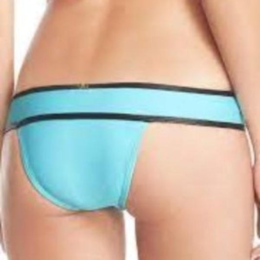 NWT Pilyq Navy Colorblock M Banded Cheeky Bikini Swim Bottoms #97989