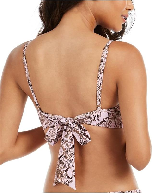 NWT Rachel Roy Pink Python S Animal Print Underwired Bikini Swim Top #98893