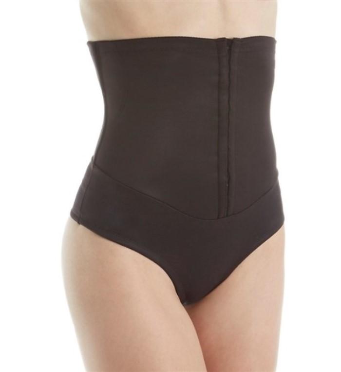 NWT Miraclesuit S Inches Off Waist Cinching Thong 2728 Black #98979
