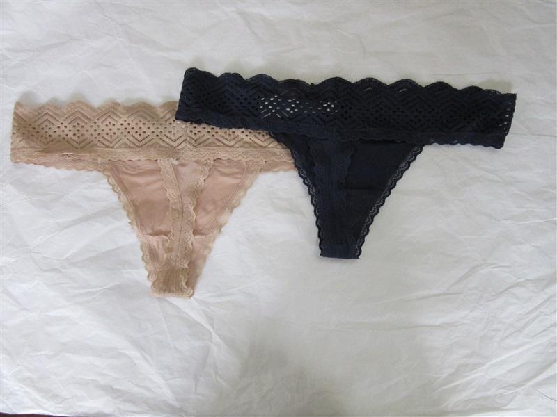 NWT 2 Parisian L Lace Waist Thong Panty WM1940 99903
