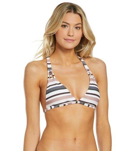 NWT O'Neill Nova Striped L Halter Triangle Bikini Swim Top #99048