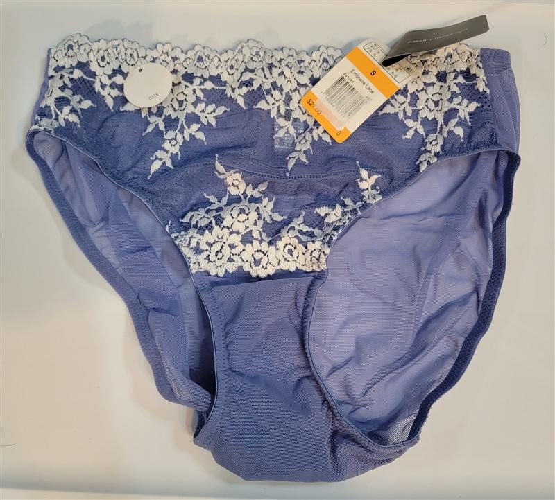 NWT Wacoal Embrace Lace High Cut Brief 841191 Blue S #99060