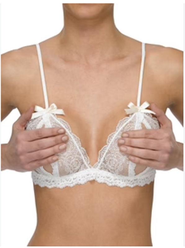 NEW Hanky Panky M Bridal Peek A Boo Bralette Ivory #99074