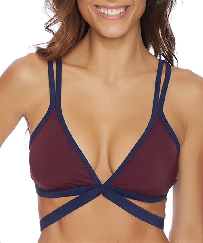 NWT Nautica XS Soho Colorblock Wrap Halter Bikini Top 99075