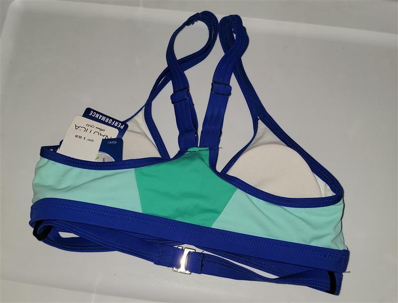 NWT Nautica XXS Shades of The Sea Color Block Strap Front Halter Tankini 99090