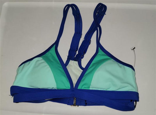 NWT Nautica XXS Shades of The Sea Color Block Strap Front Halter Tankini 99090