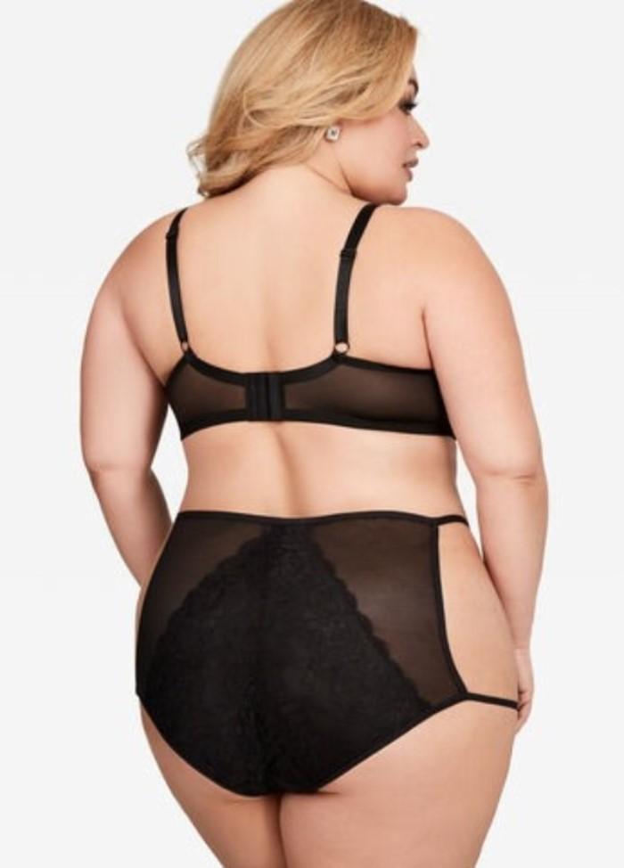 NEW Ashley Stewart 1X Strappy Lace Mesh Back Underwire Bralette AS5806 Blk 99117