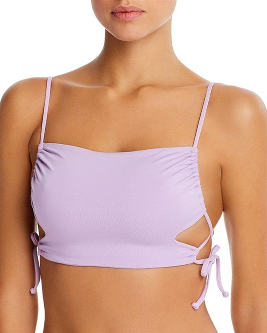 NWT L Space Raefaella XS Purple Cutout Halter Bikini Swim Top #99174