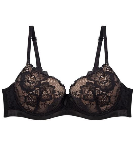 NWT Heidi Klum 36B Tally Contour Balconette Bra Black Beige H23-1485 #99178