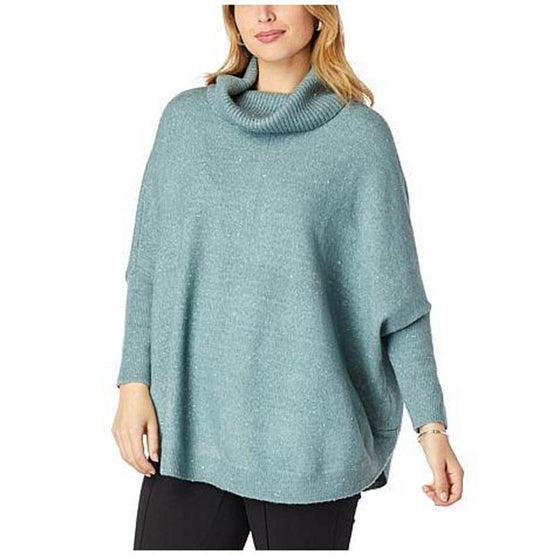 NWT Nina Leonard XS Heather Pullover green Sweater Turtleneck 99218