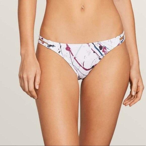 NWOT Volcom Spray It XL Spotted Strappy Cheeky Bikini Swim Bottom #99295